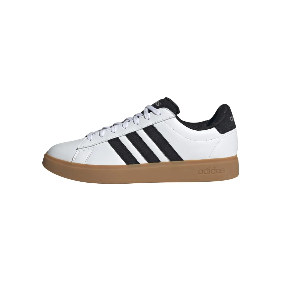Sneakers casual da uomo bianche e nere con logo adidas Grand Court 2.0