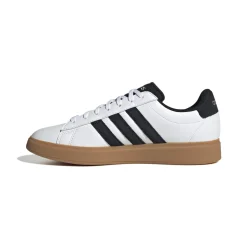Sneakers casual da uomo bianche e nere con logo adidas Grand Court 2.0