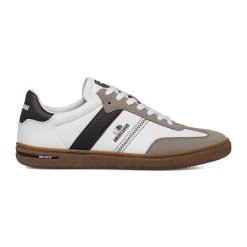 Sneakers casual da uomo bianche con dettagli neri e logo Americanino