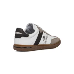 Sneakers casual da uomo bianche con dettagli neri e logo Americanino
