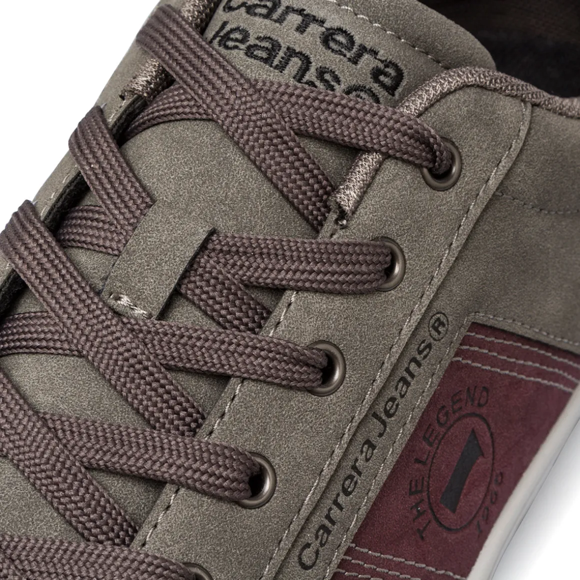 Sneakers casual da uomo grigio con dettaglio logo Carrera Jeans