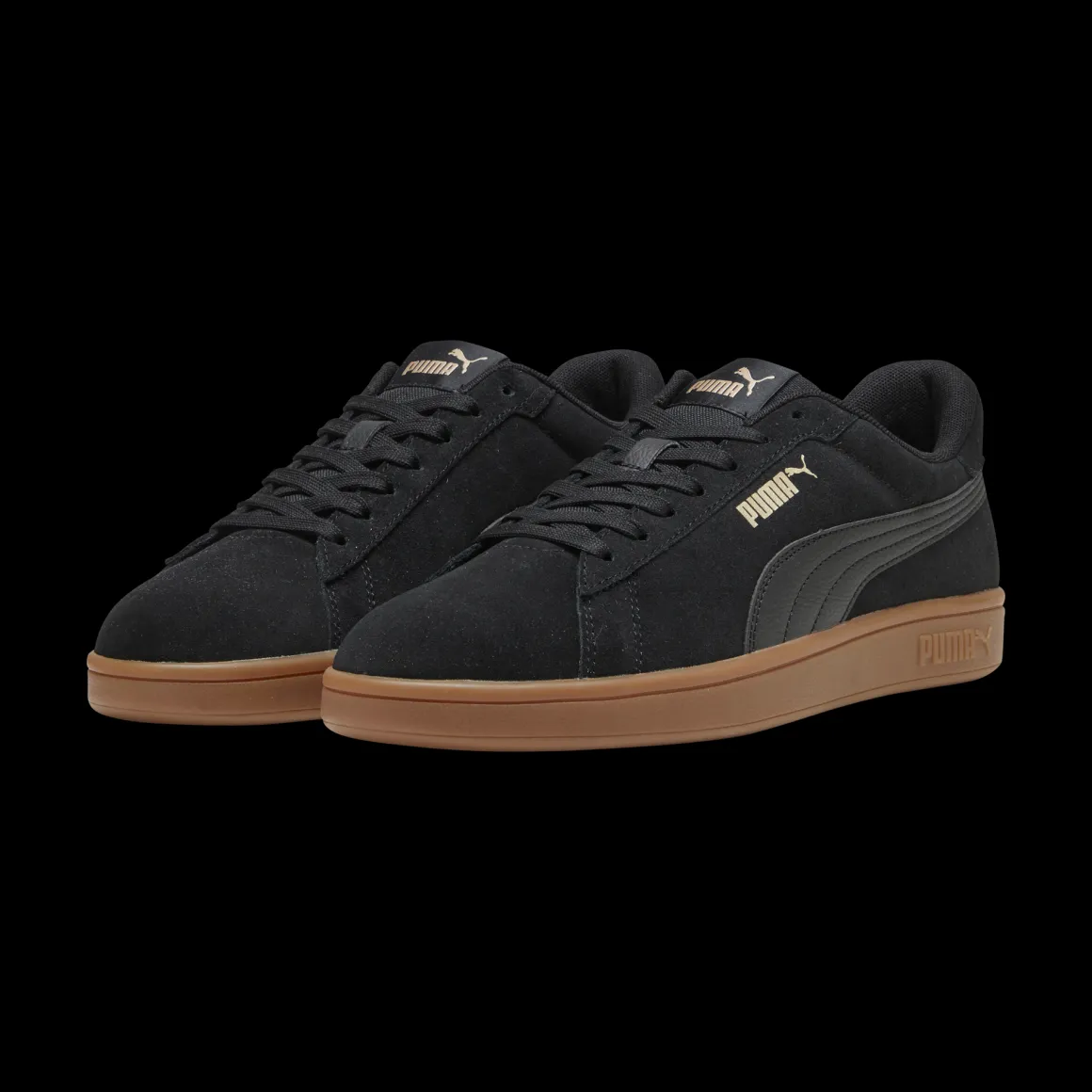 Sneakers casual da uomo in pelle scamosciata nere con logo Puma Smash 3.0