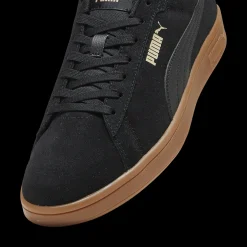 Sneakers casual da uomo in pelle scamosciata nere con logo Puma Smash 3.0