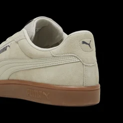 Sneakers casual da uomo in pelle scamosciata beige con logo Puma Smash 3.0
