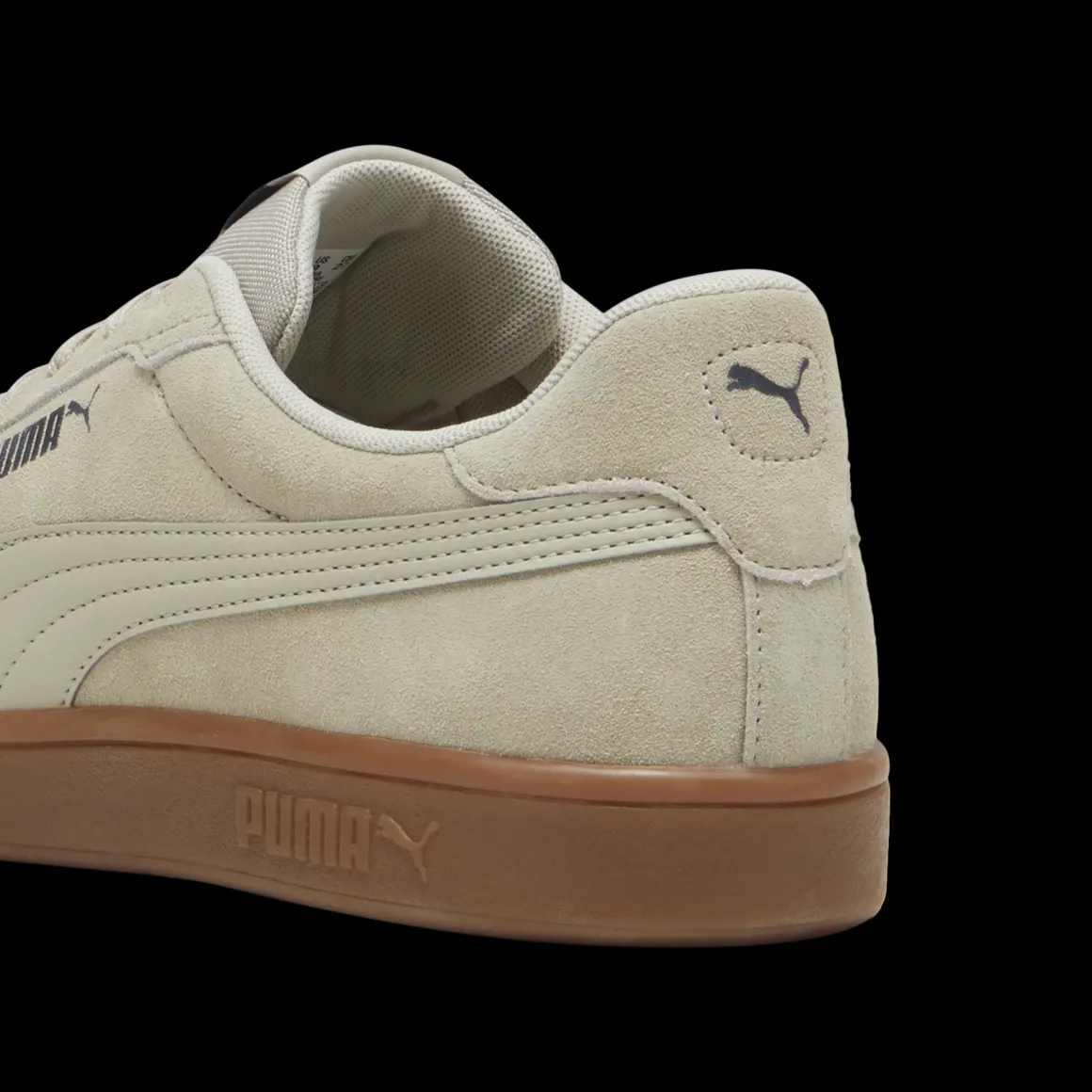 Sneakers casual da uomo in pelle scamosciata beige con logo Puma Smash 3.0