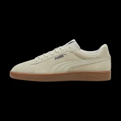 Sneakers casual da uomo in pelle scamosciata beige con logo Puma Smash 3.0