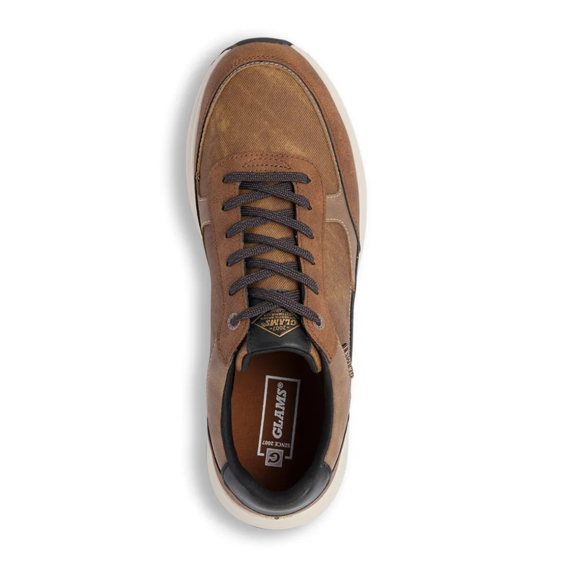 Sneakers casual marroni da Uomo con logo Glams