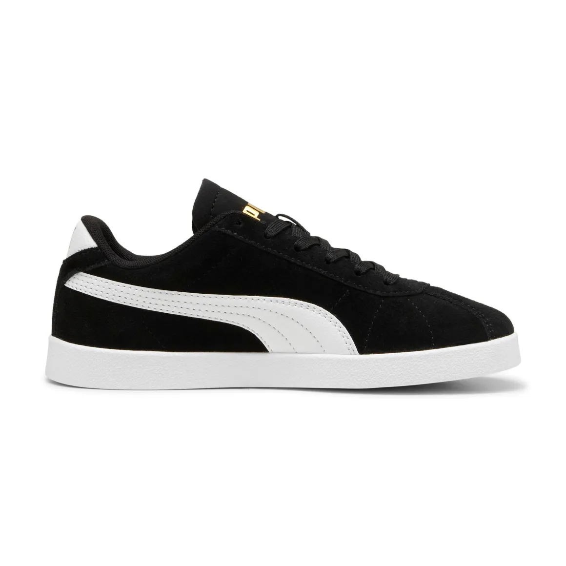 Sneakers casual nere da ragazzo e ragazza in pelle effetto scamosciato Puma Club II