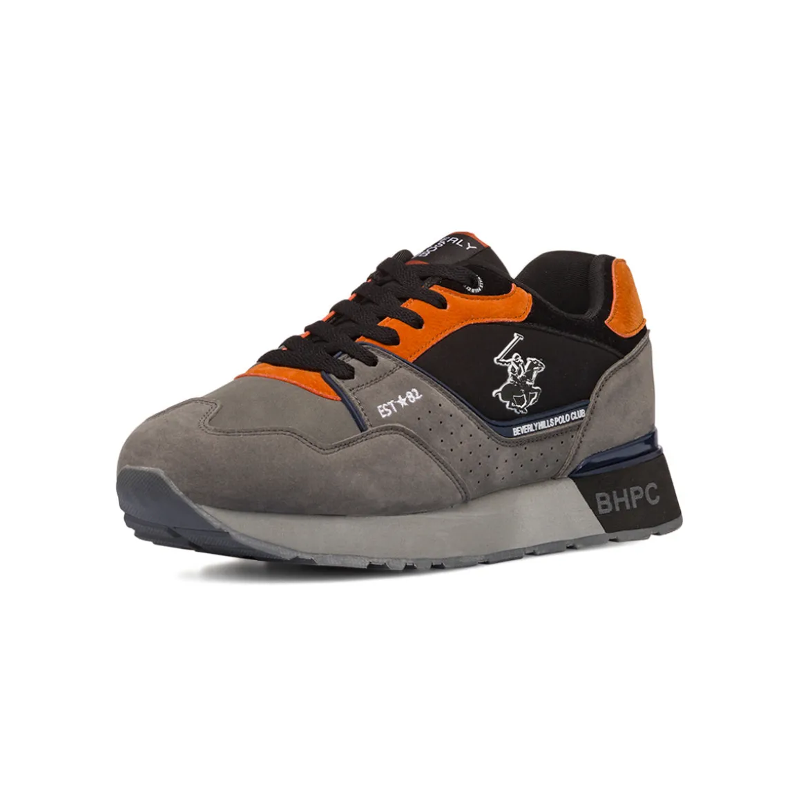 Sneakers casual nere e grige da uomo Beverly Hills Polo Club