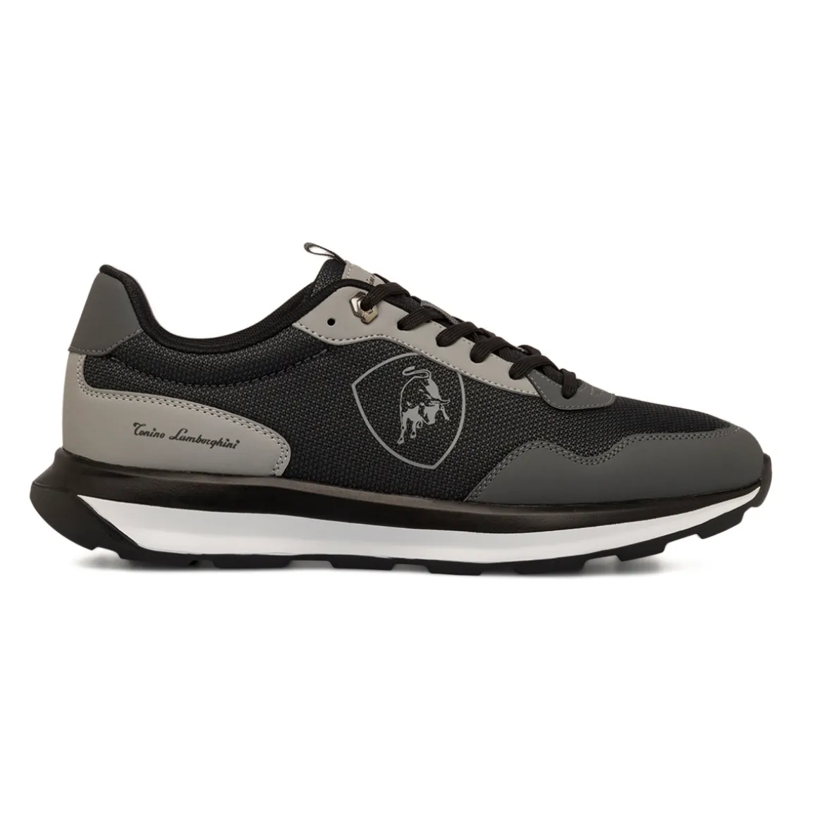Sneakers casual nere e grigio scuro da Uomo con logo Tonino Lamborghini