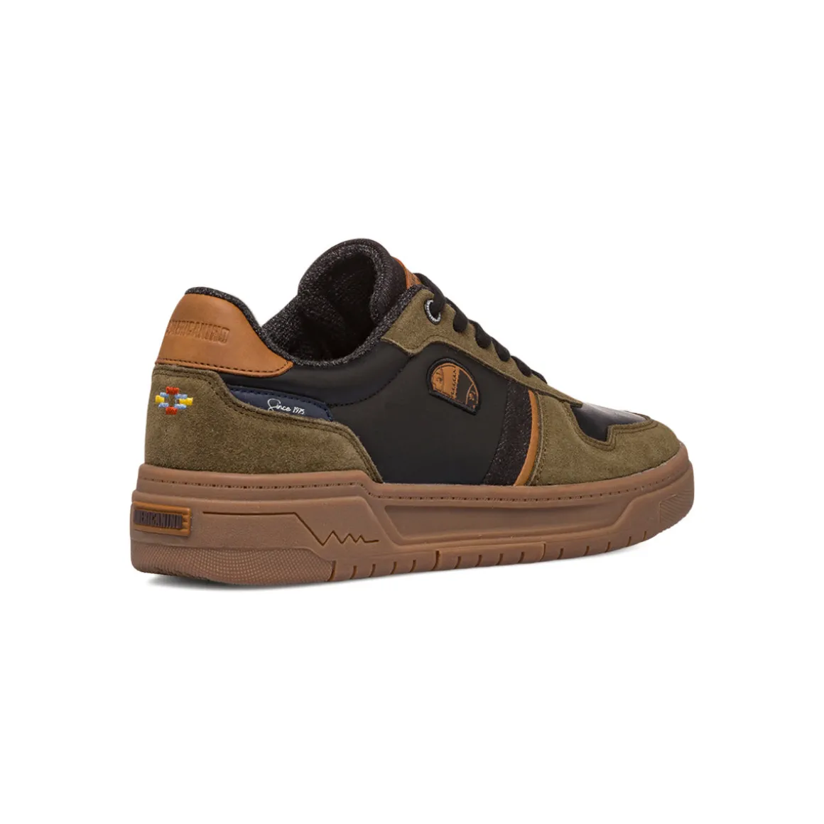 Sneakers casual nere e verde militare da uomo Americanino