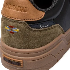 Sneakers casual nere e verde militare da uomo Americanino