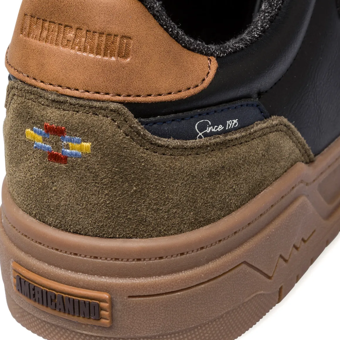 Sneakers casual nere e verde militare da uomo Americanino