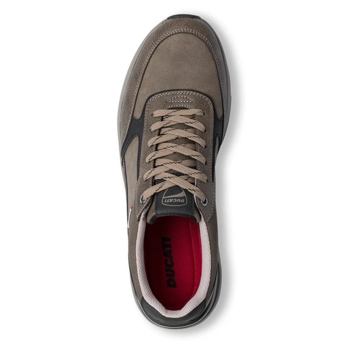 Sneakers casual taupe da uomo con logo Ducati