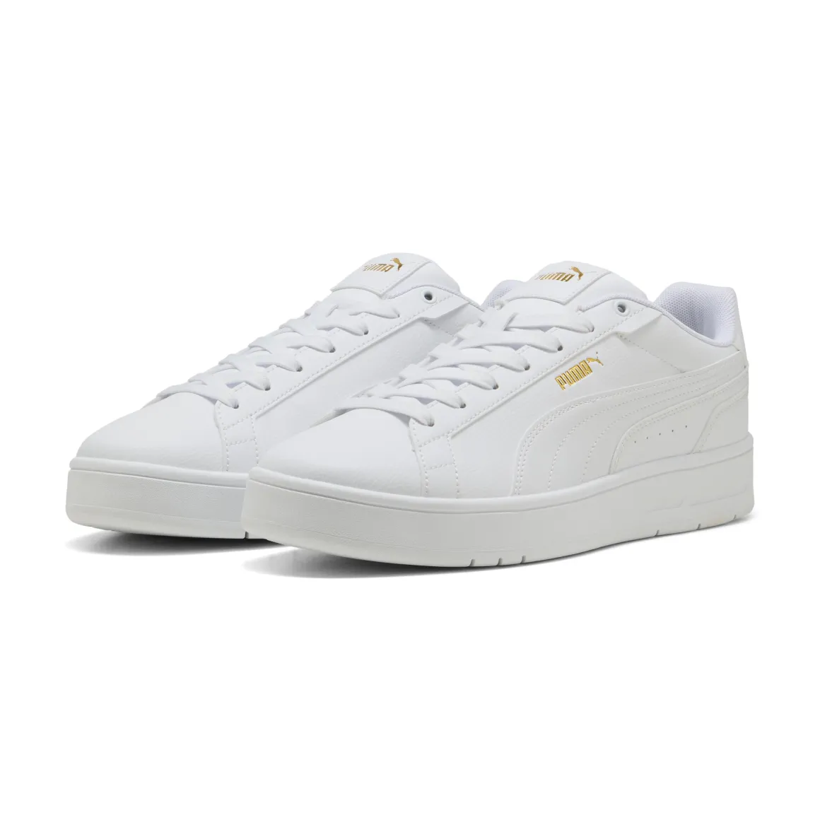 Sneakers casual unisex bianche con logo dorato Puma Court Classico