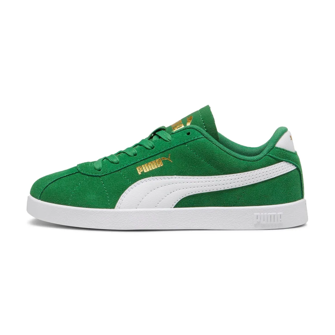 Sneakers casual verdi da ragazzo e ragazza in pelle effetto scamosciato Puma Club II