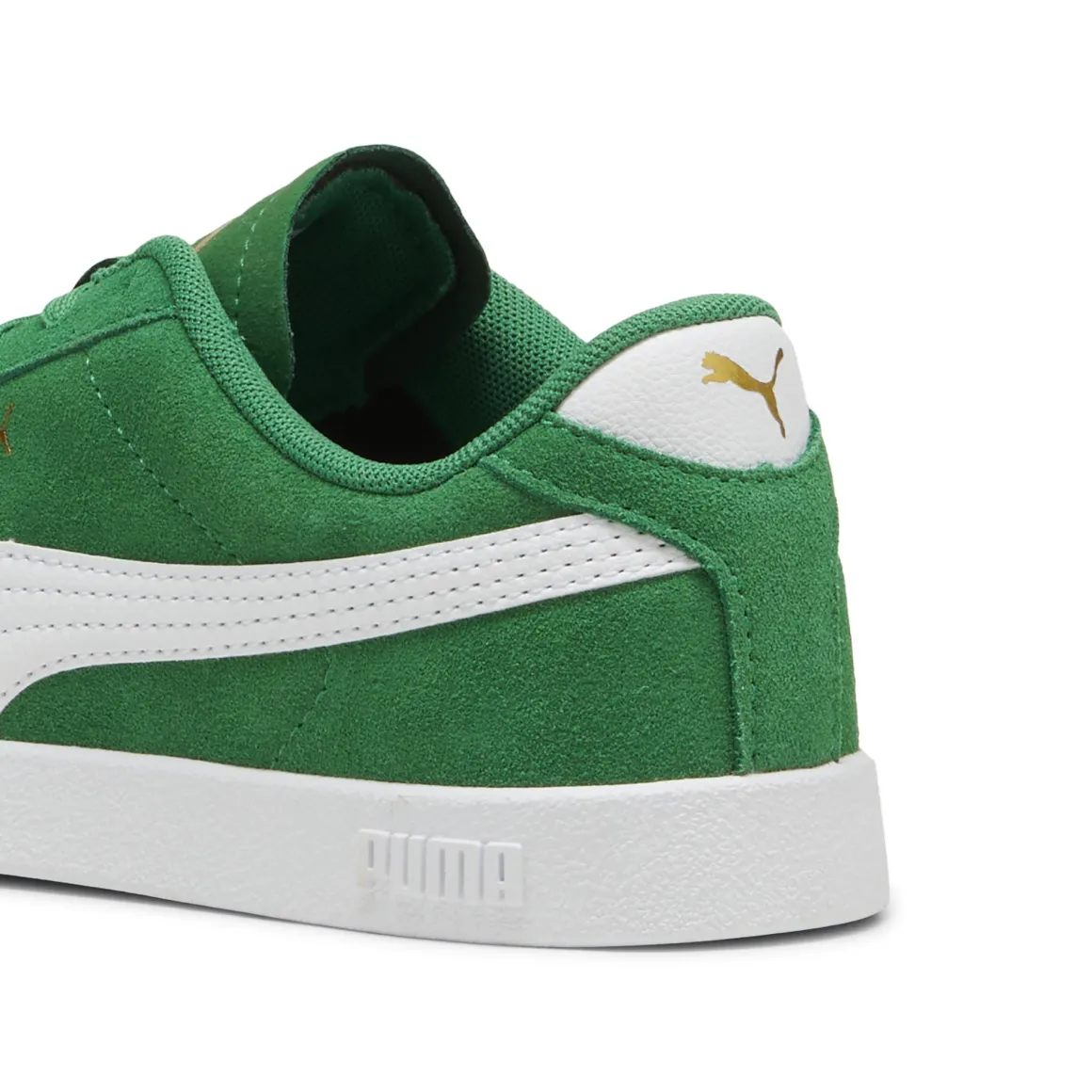 Sneakers casual verdi da ragazzo e ragazza in pelle effetto scamosciato Puma Club II