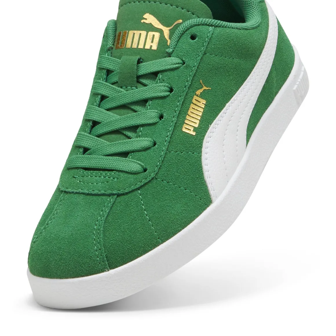 Sneakers casual verdi da ragazzo e ragazza in pelle effetto scamosciato Puma Club II