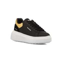 Sneakers con suola platform nere da donna con dettaglio oro Americanino