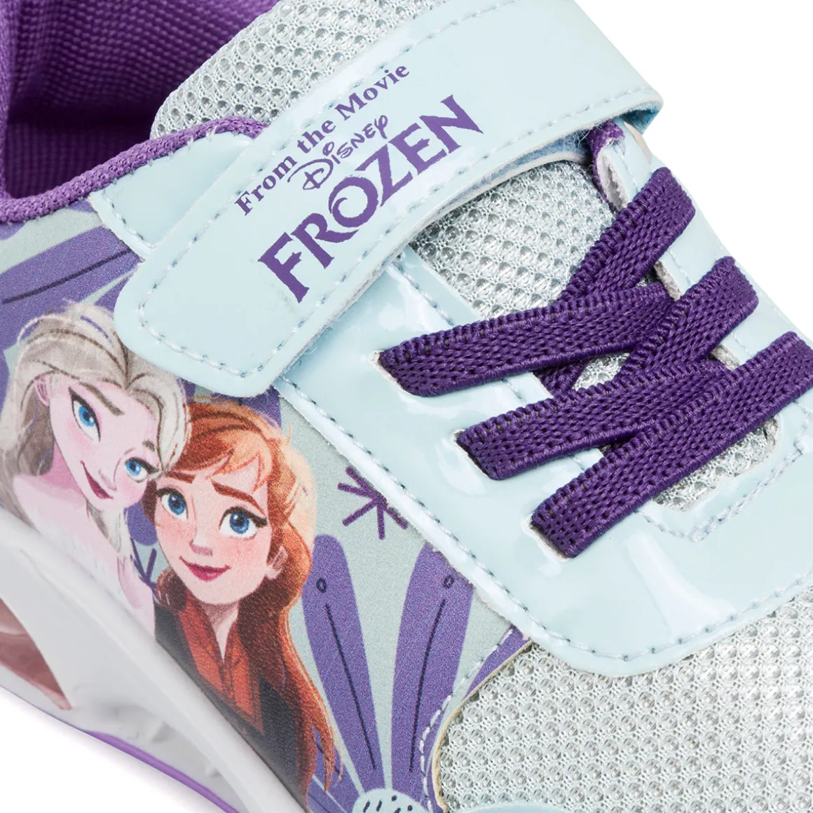 Sneakers da Bambina Azzurre con stampa e Luci nella Suola Frozen