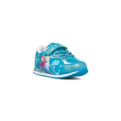 Sneakers da Bambina Azzurre con Luci nella Suola e stampa Frozen