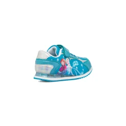 Sneakers da Bambina Azzurre con Luci nella Suola e stampa Frozen