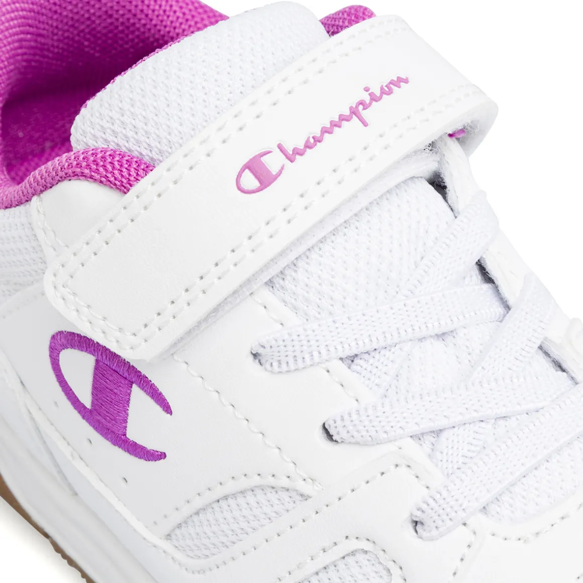 Sneakers da bambina bianche con dettagli viola Champion PS Low