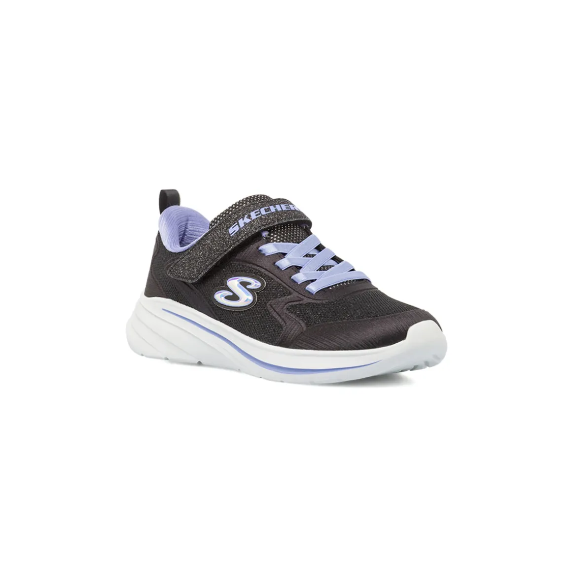 Sneakers da bambina nere con glitter e strappo Skechers