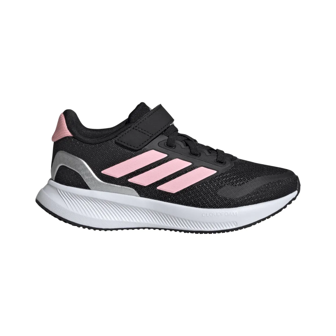 Sneakers da bambina nere con strappo in velcro adidas Runfalcon 5