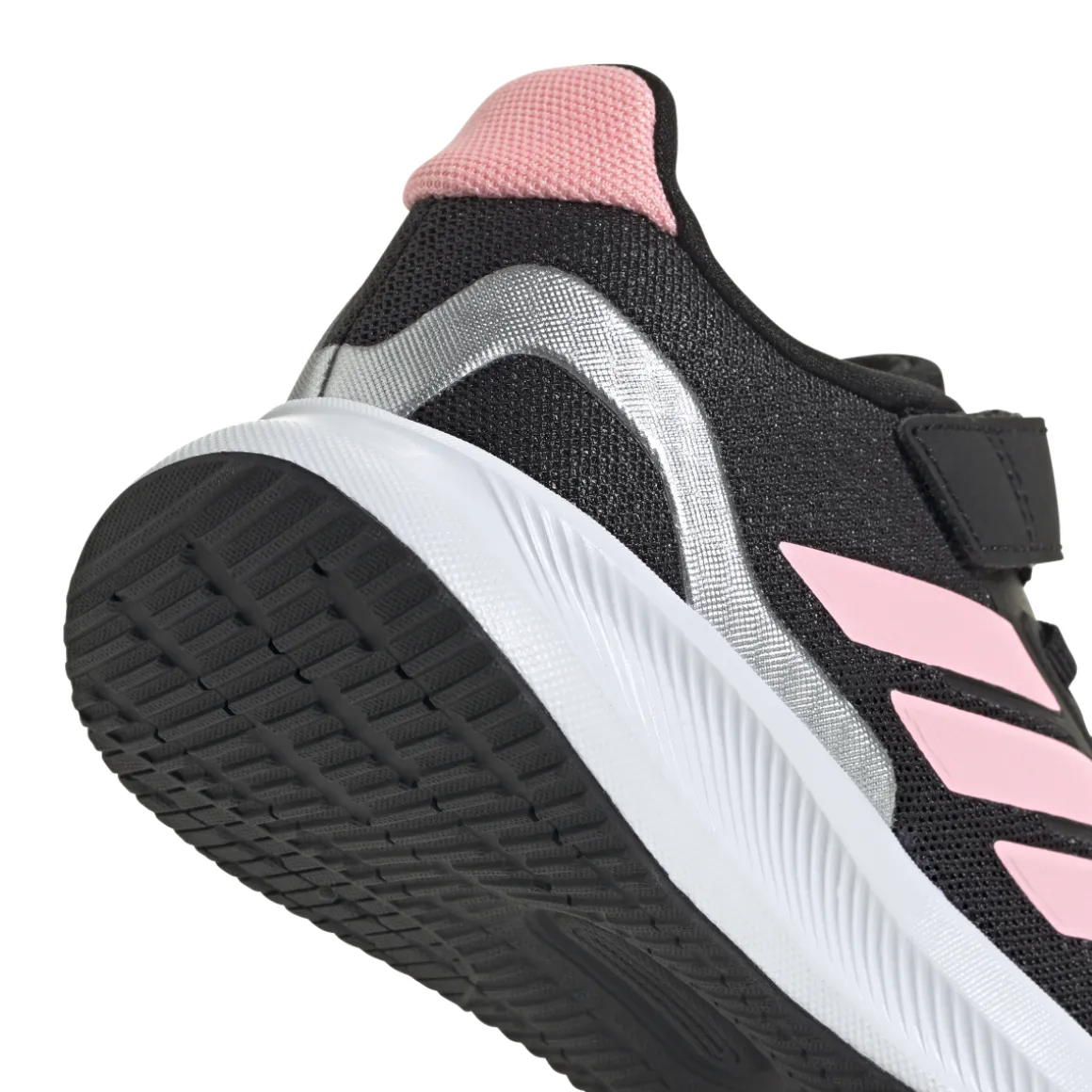 Sneakers da bambina nere con strappo in velcro adidas Runfalcon 5