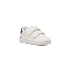 Sneakers da bambino bianche con strappi in velcro e dettagli blu Geox