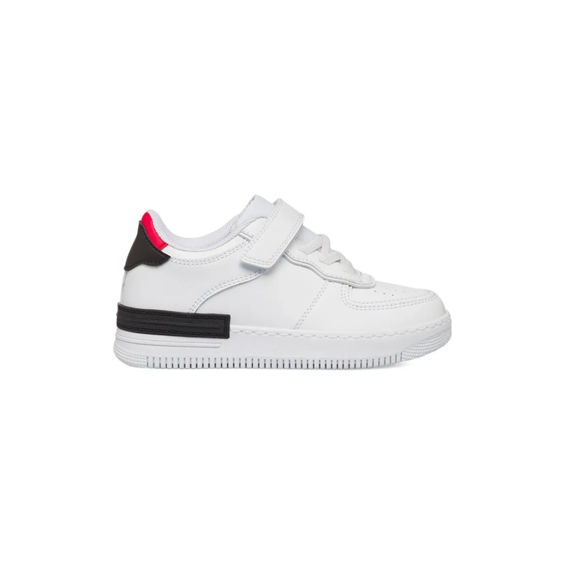 Sneakers da bambino bianche con dettagli neri e rossi Birilli&Monelli
