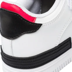 Sneakers da bambino bianche con dettagli neri e rossi Birilli&Monelli