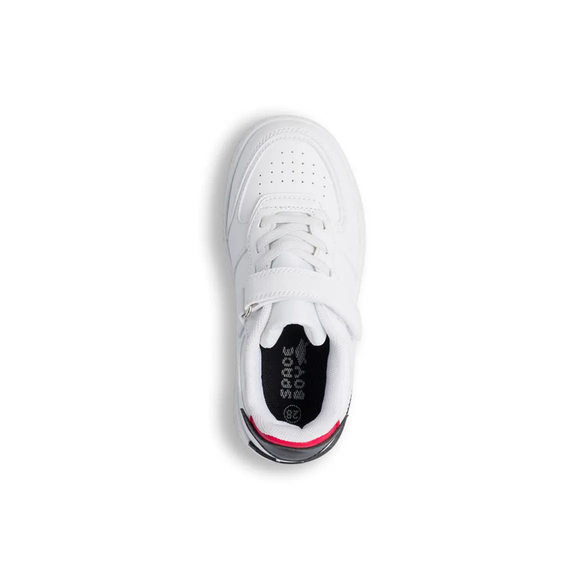Sneakers da bambino bianche con dettagli neri e rossi Birilli&Monelli