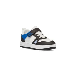Sneakers da bambino bianche con dettagli neri e blu Birilli&Monelli