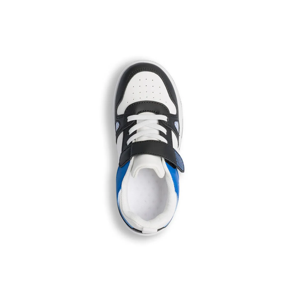 Sneakers da bambino bianche con dettagli neri e blu Birilli&Monelli
