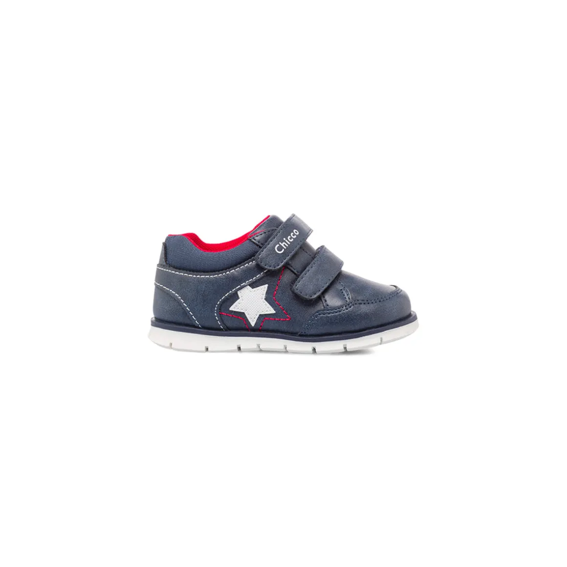 Sneakers da bambino blu con stella e chiusura a strappo in velcro Chicco