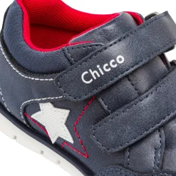 Sneakers da bambino blu con stella e chiusura a strappo in velcro Chicco