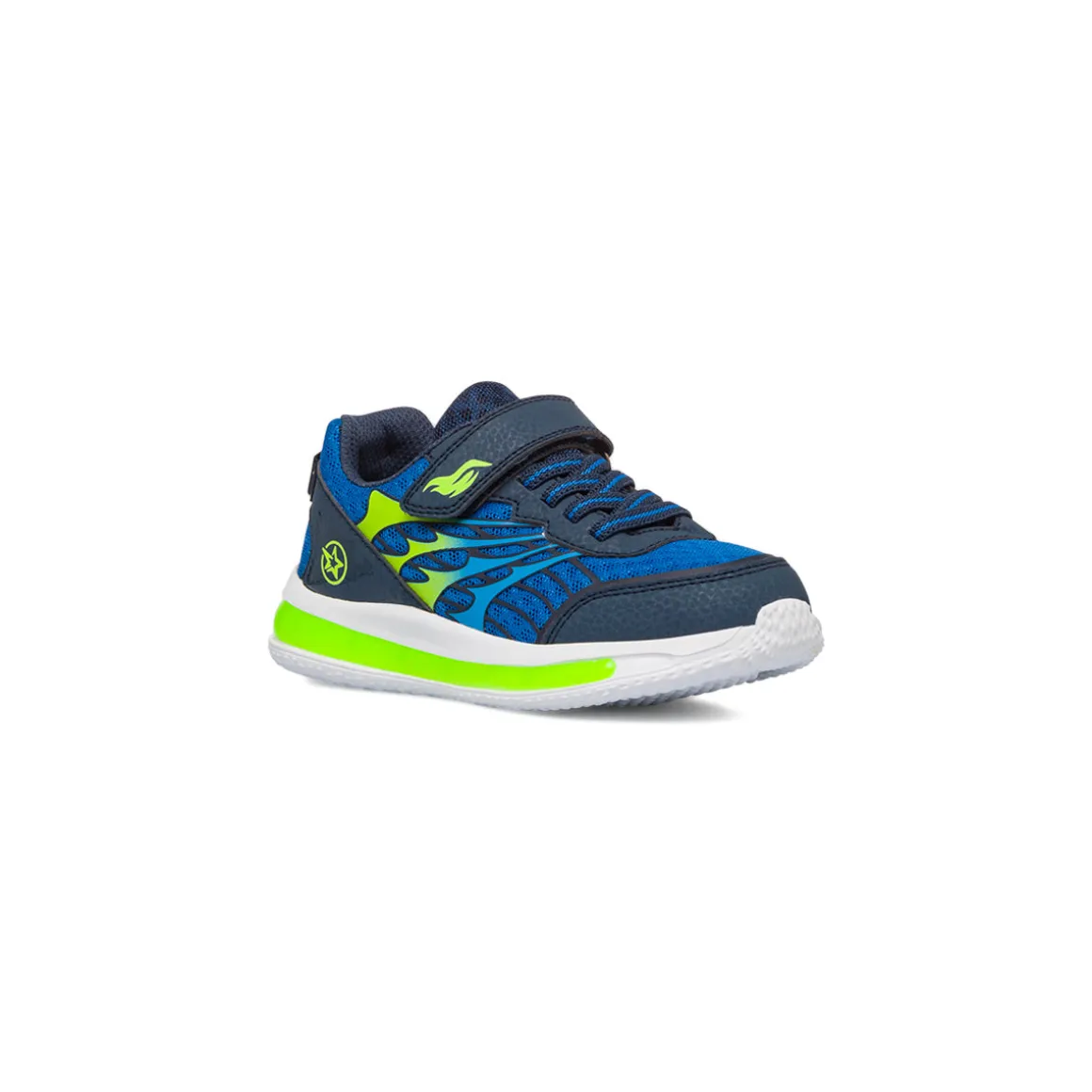 Sneakers da bambino blu e verde con luci Birilli&Monelli