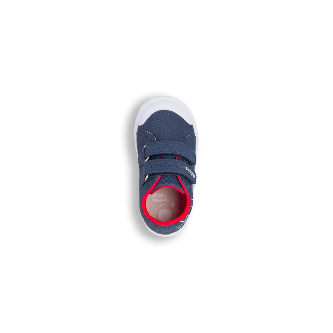 Sneakers da bambino blu in tela con stampa ragnatela e strappi in velcro Chicco