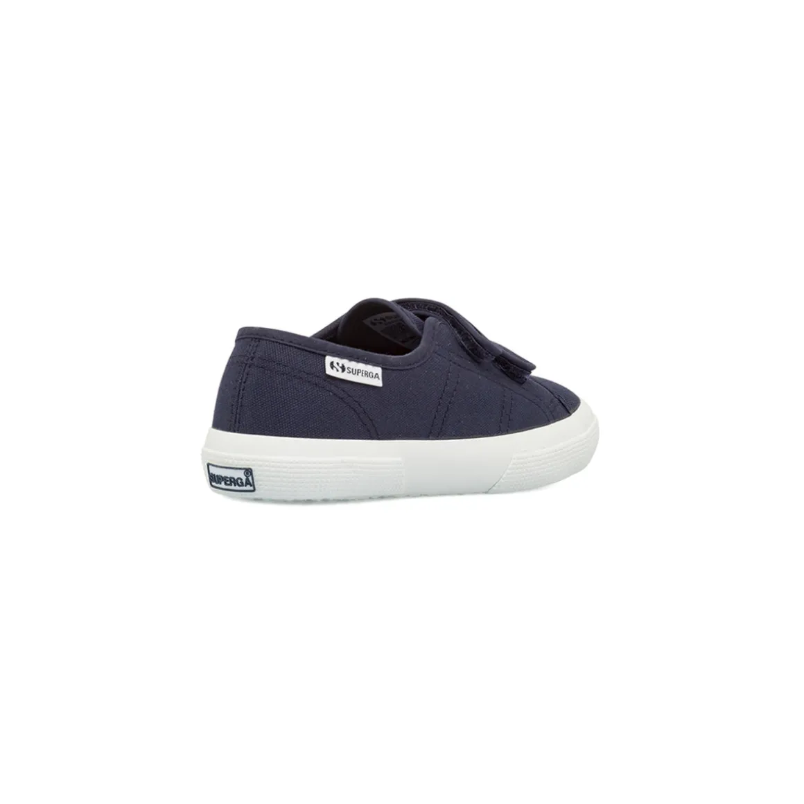 Sneakers da Bambino blu in tessuto con doppio strappo Superga
