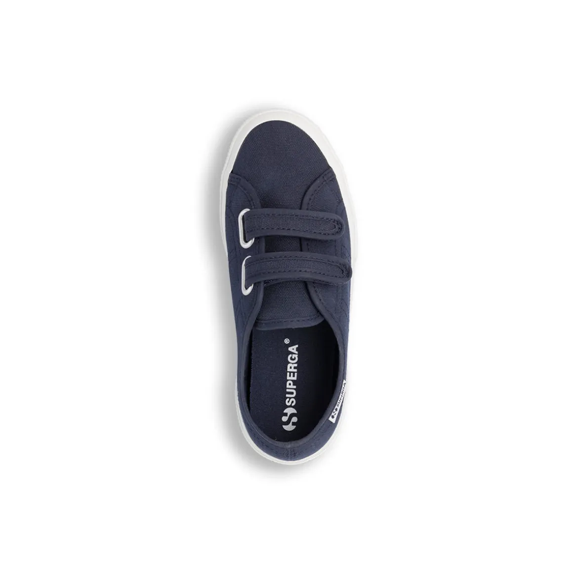 Sneakers da Bambino blu in tessuto con doppio strappo Superga
