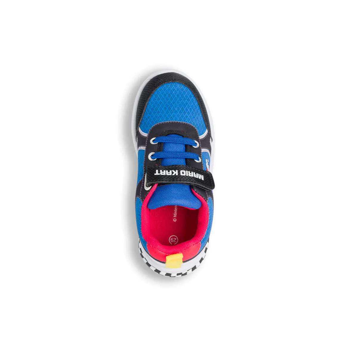 Sneakers da bambino blue e nere con luci nella suola Super Mario