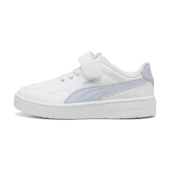 Sneakers da bambino e bambina bianche con dettaglio azzurro Puma Court Lally