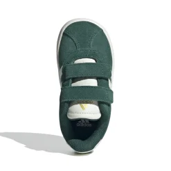 Sneakers da bambino e bambina verde effetto scamosciato adidas VL Court 3.0