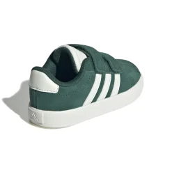 Sneakers da bambino e bambina verde effetto scamosciato adidas VL Court 3.0