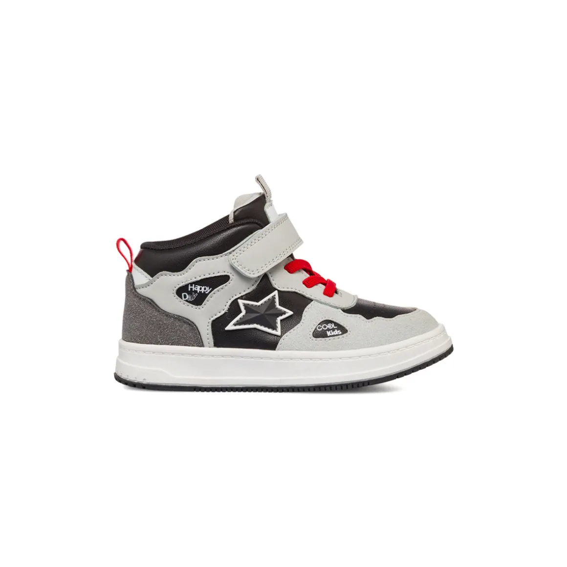 Sneakers da bambino grigie e nere con stampe e dettagli Birilli&Monelli