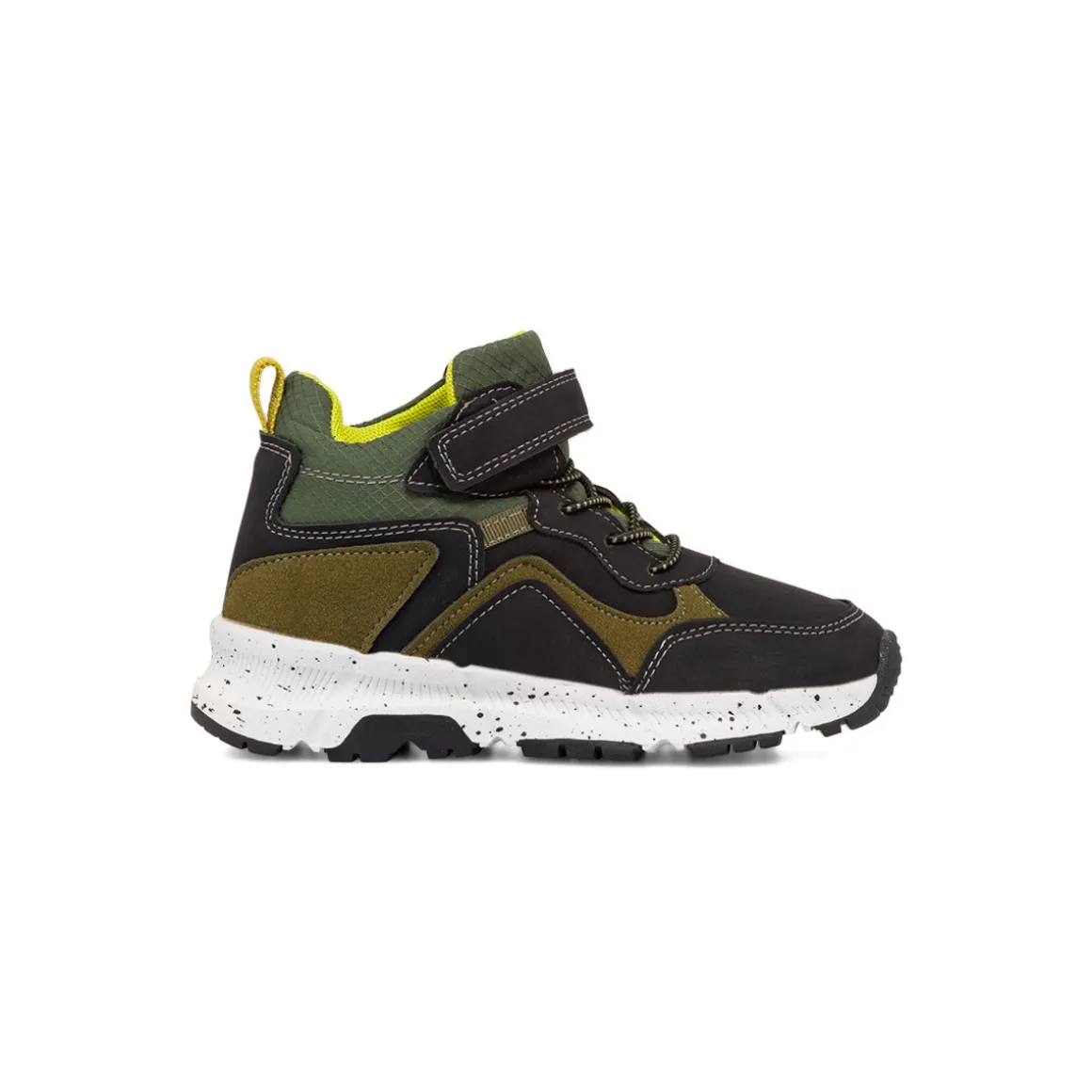 Sneakers da bambino neri e verde militare Birilli&Monelli