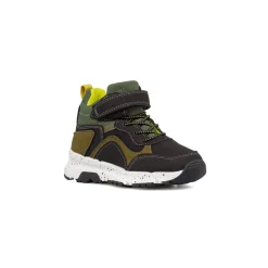 Sneakers da bambino neri e verde militare Birilli&Monelli