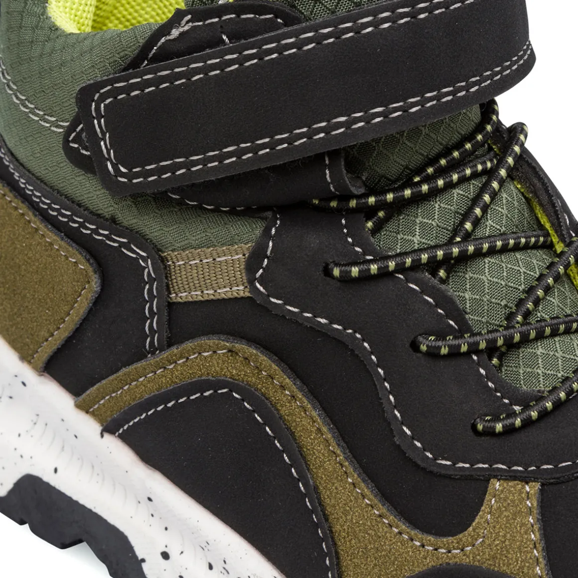 Sneakers da bambino neri e verde militare Birilli&Monelli
